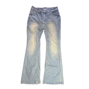 SHEIN Curve Flare Leg Jeans Light‎ Wash Denim Casual Pants 1XL